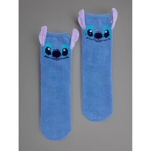 Disney's Fuzzy Figural Stitch Blue Socks Lilo and Stitch Size 9-11 Brand‎ New